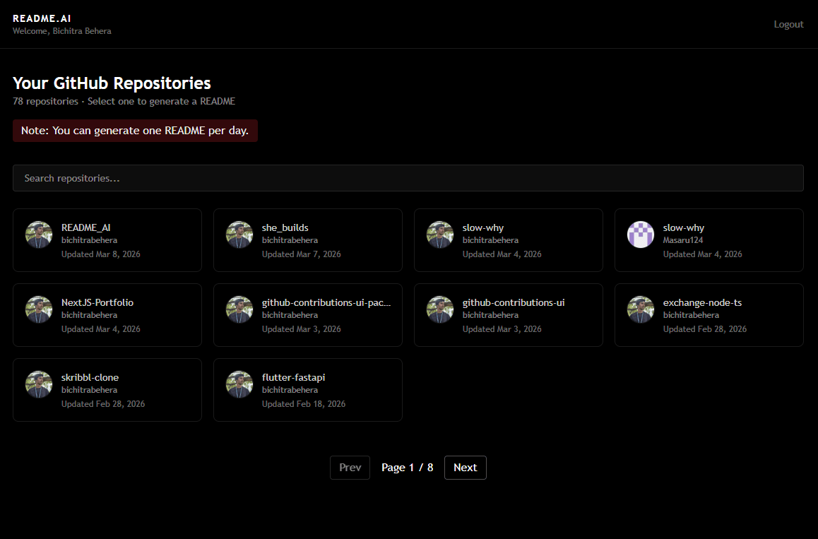 Screenshot of README.AI