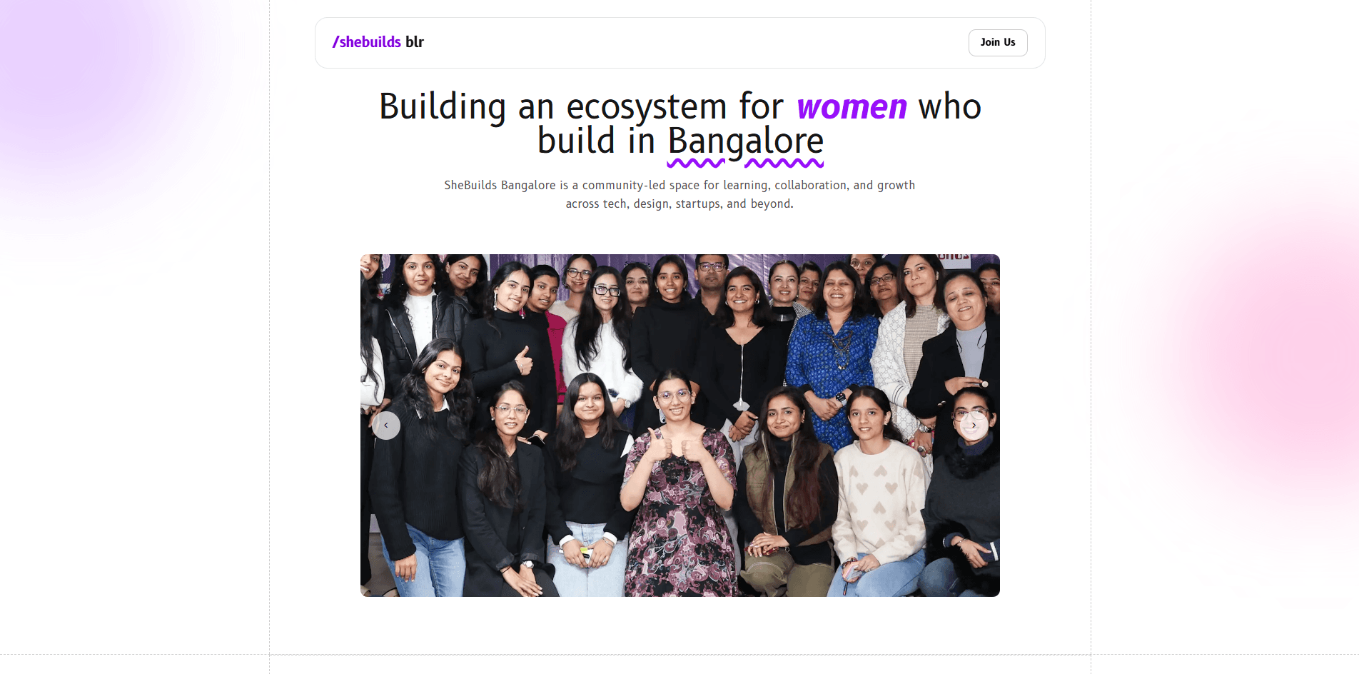 Screenshot of SheBuilds BLR